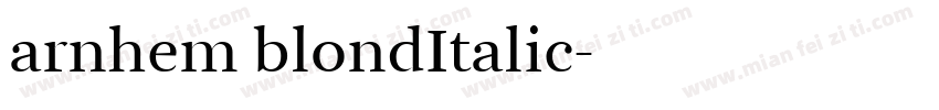 arnhem blondItalic字体转换